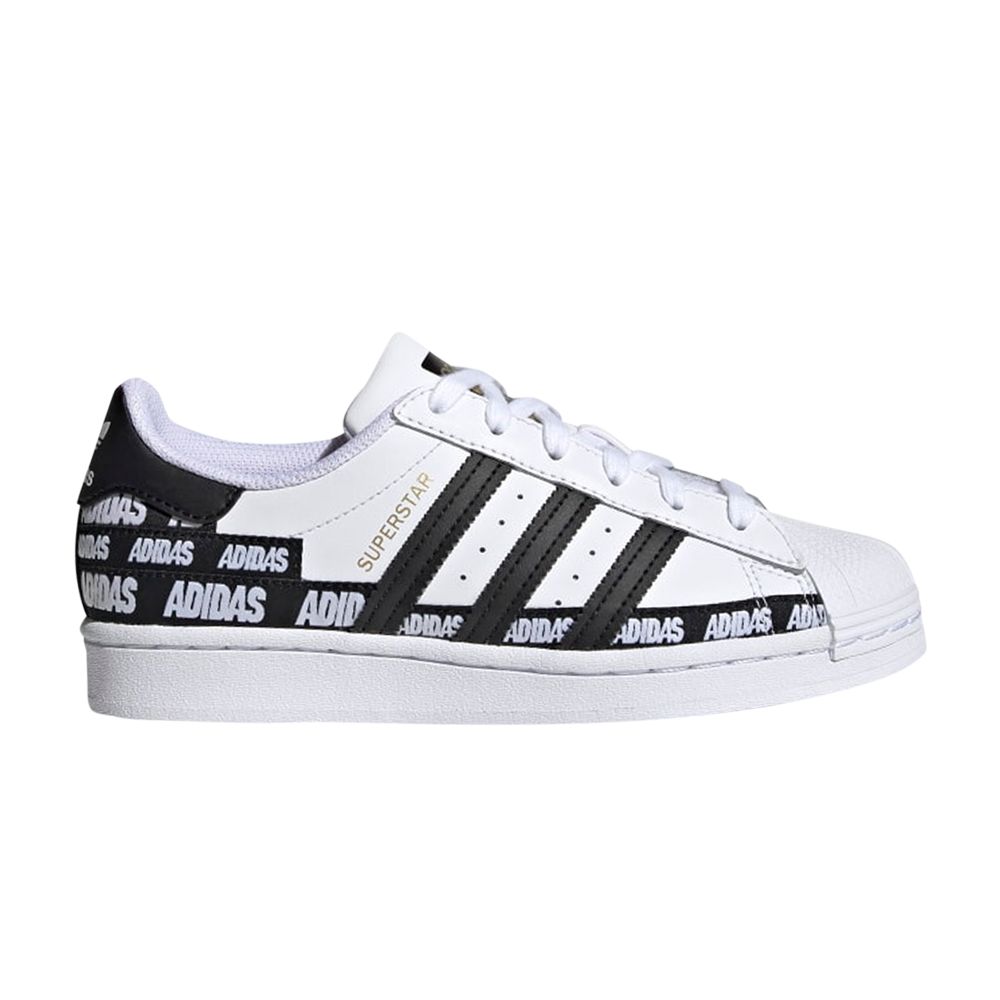 adidas Superstar J 'Wordmark Heel Stripe - Cloud White' | Kid's Size 4