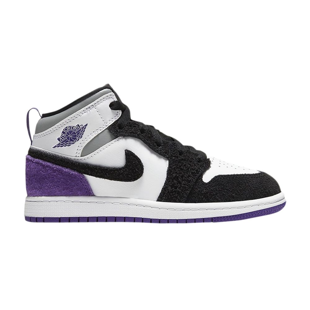 Pre-owned Air Jordan 1 Mid Se Ps 'varsity Purple' | White | Kid's Size 2.5