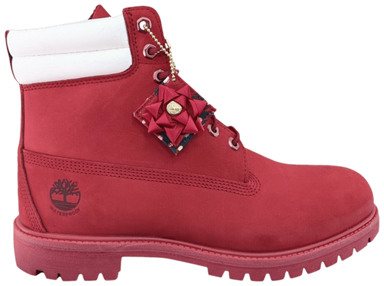 Timberland 6 Inch Premium Holiday Edition   Dark Red
