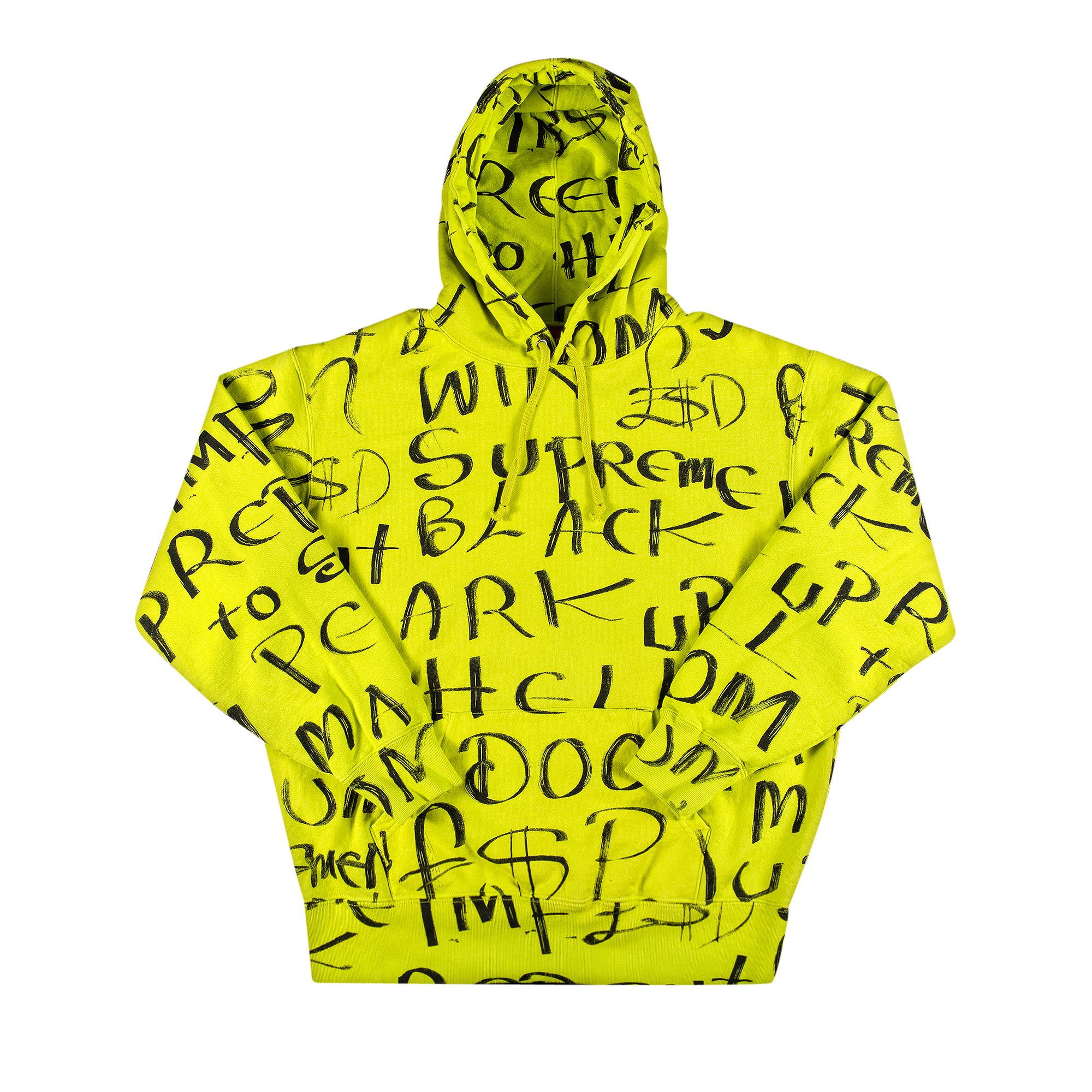 Pre-owned Supreme Black Ark Hooded Sweatshirt 'fluorescent Yellow'