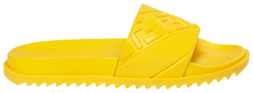 Buy Fendi Rubber Slides 'Embossed Diagonal FF Motif Yellow' 7X1377