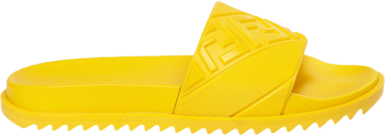Fendi Rubber Slides 'Embossed Diagonal FF Motif - Yellow'