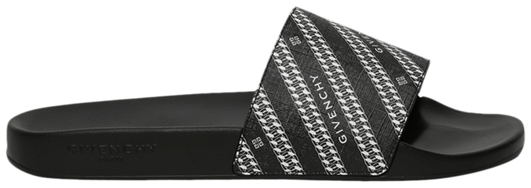Givenchy Chain Logo Slide Black White