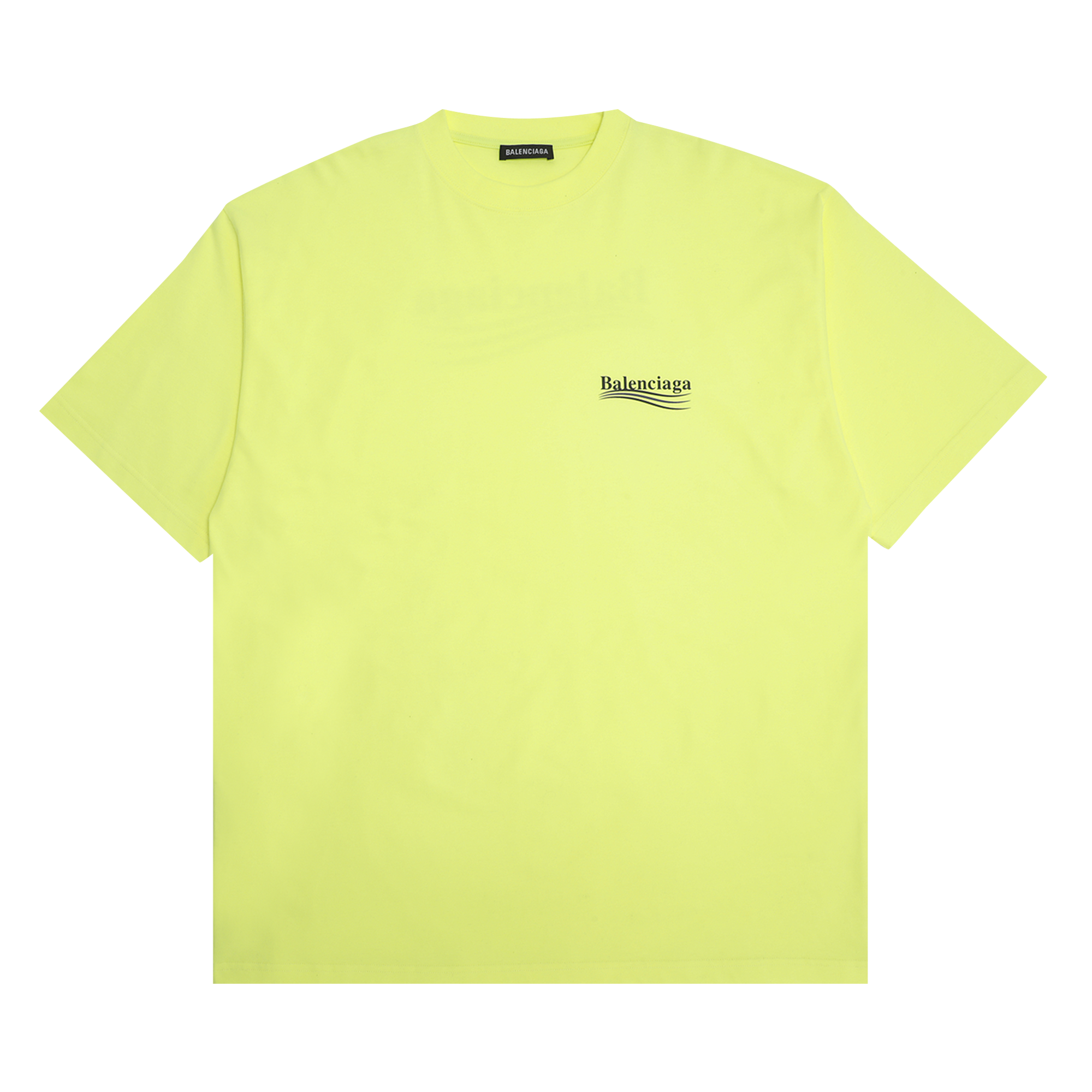 Pre-owned Balenciaga Oversized Logo T-shirt 'fluo Yellow/black'