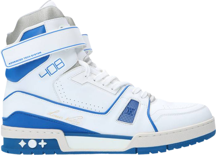 Louis Vuitton Trainer Sneaker Boot High 'White Blue'