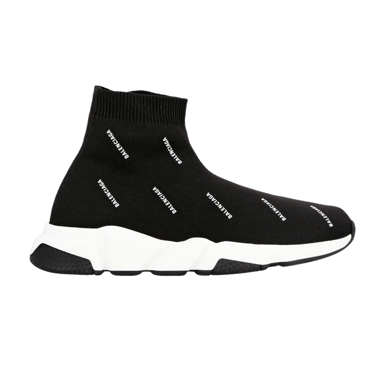 Buy Balenciaga Speed Trainer Kids All Over Print Black White 599223 W1712 1015 GOAT