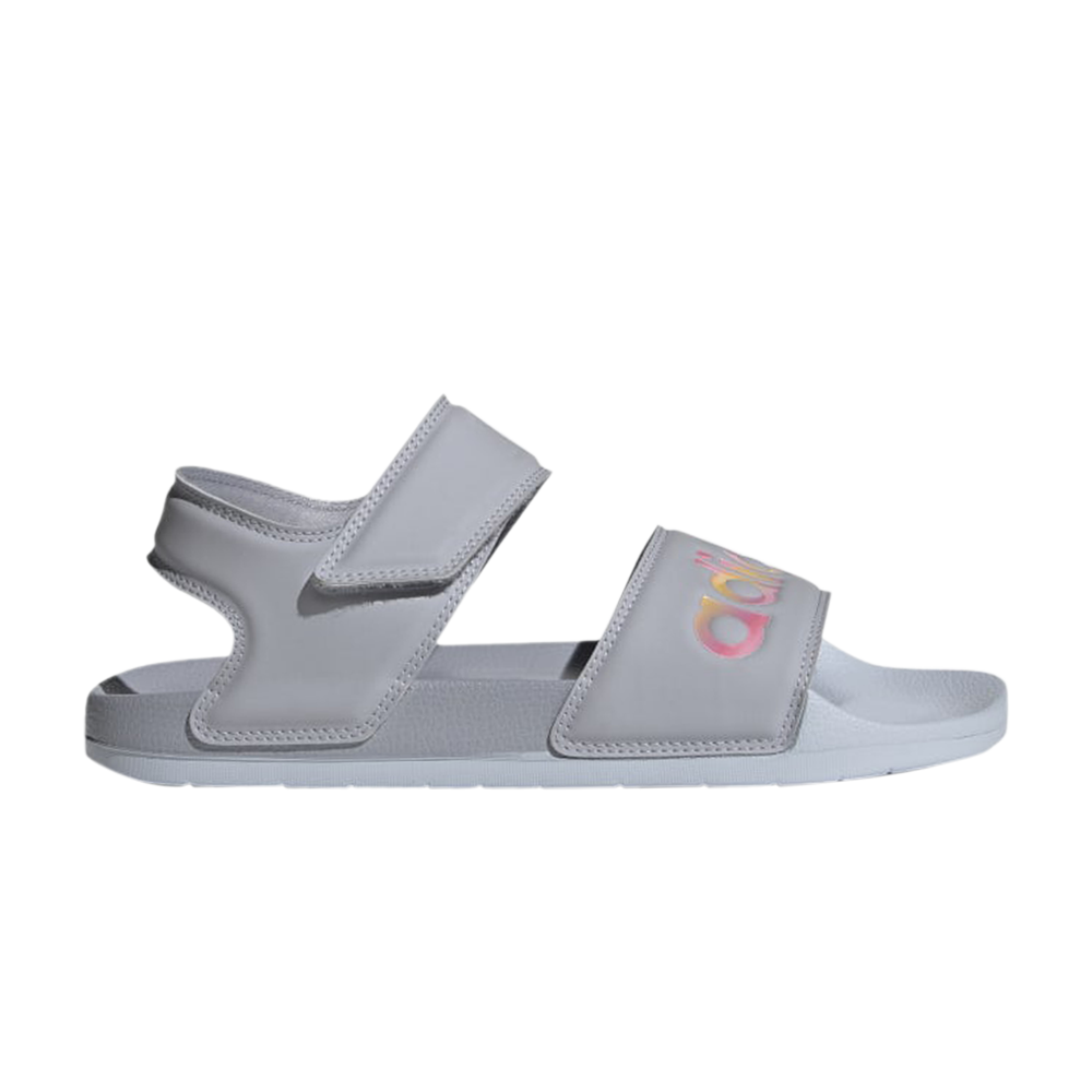 Pre-owned Adidas Originals Adilette Sandal 'halo Silver Iridescent' In Grey