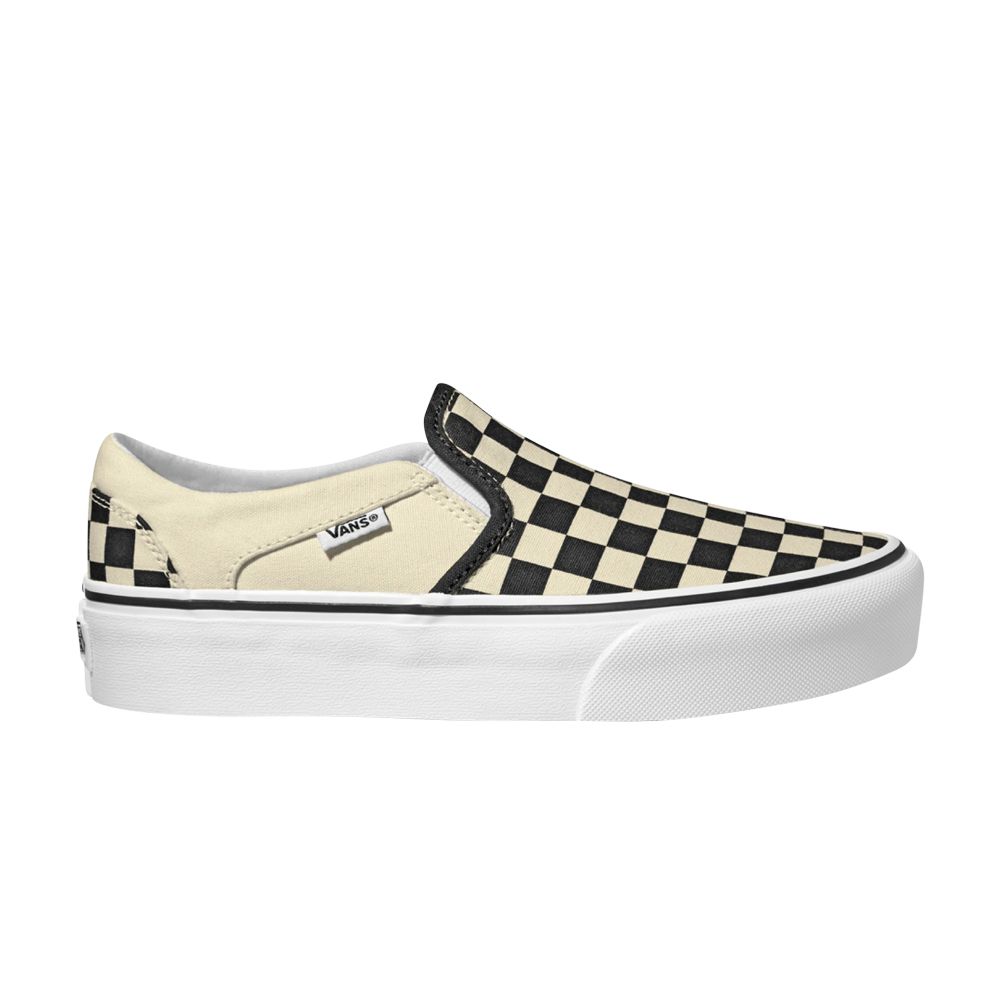 Pre-owned Vans Wmns Asher Platform 'checkerboard - Black White'