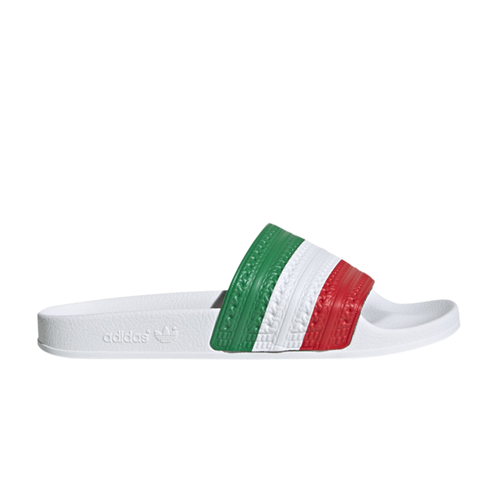 Pre-owned Adidas Originals Adilette Slides 'italy' In White