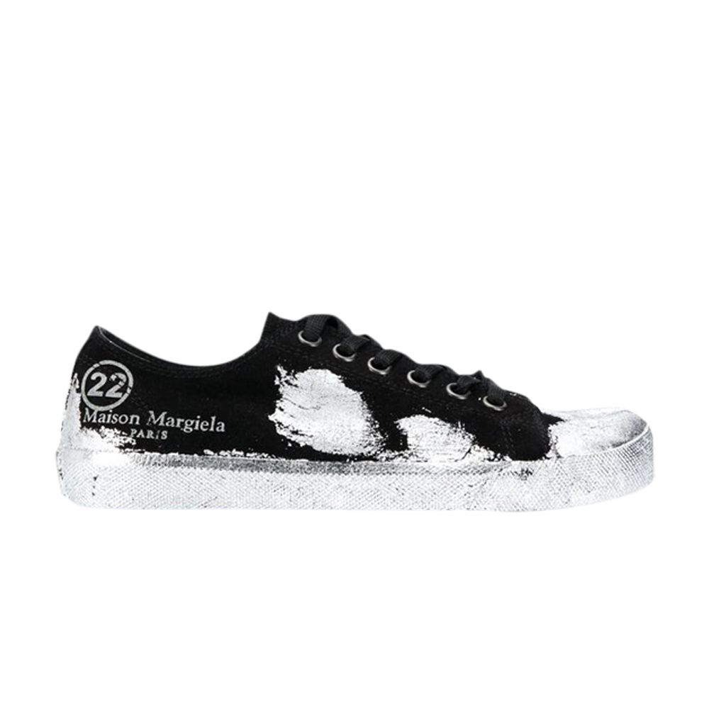 Pre-owned Maison Margiela Wmns Velvet Tabi 'paint Effect - Black' | Women's Size 35.5