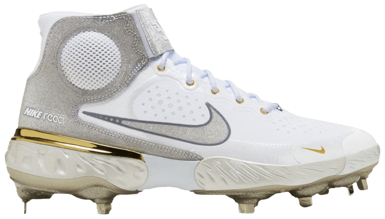 Nike Alpha Huarache Elite 3 Mid White Silver Metallic