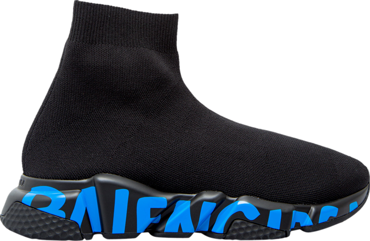 Buy Balenciaga Speed Sneaker 'Midsole Graffiti Black Blue' - 645334 1140 - Black | GOAT