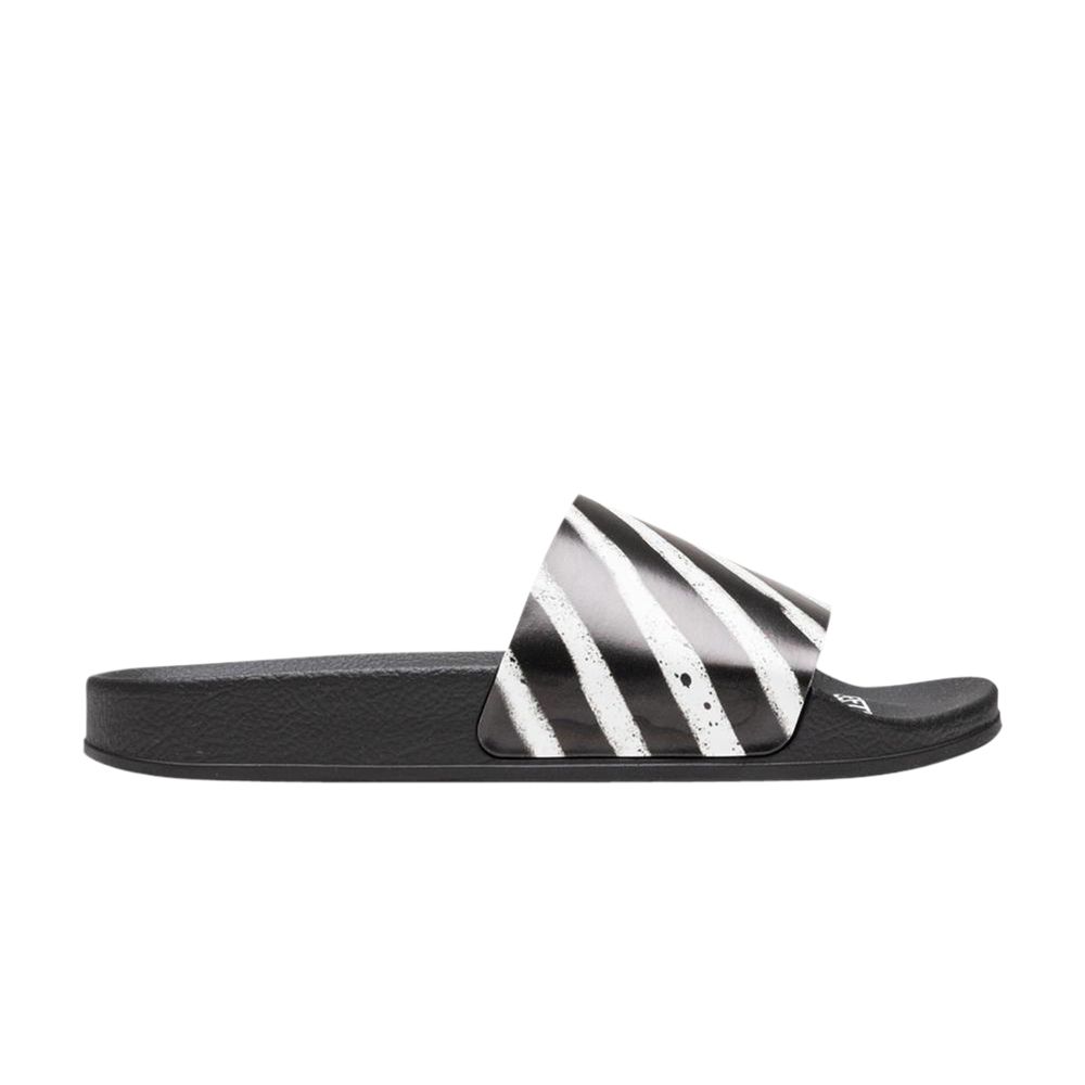 Off-White Off-White Sliders 'Spray Stripe - Black White' | Men's Size 41