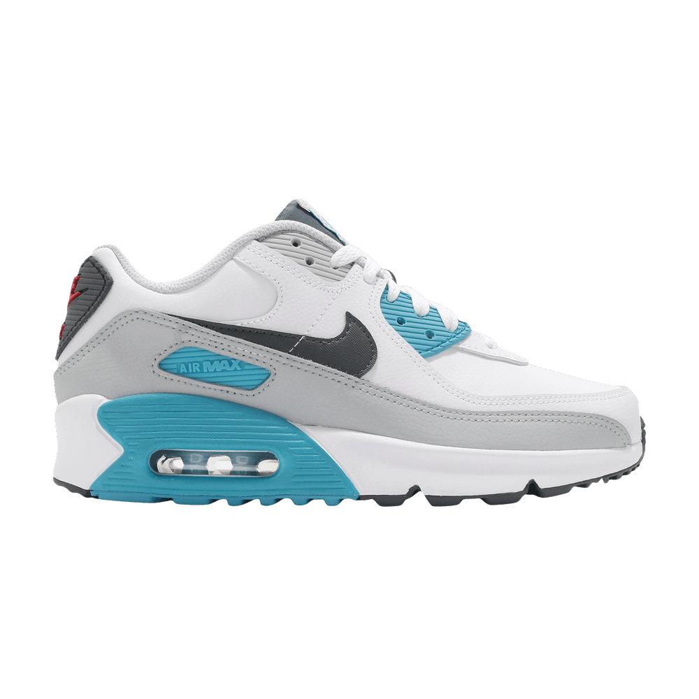 Air Max 90 Leather GS 'White Chlorine Blue' | GOAT