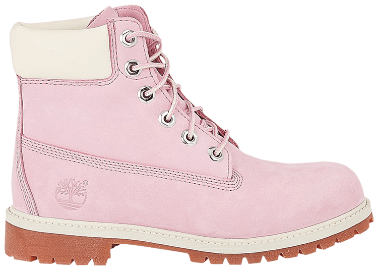 Timberland 6 Inch Premium Junior Pink White