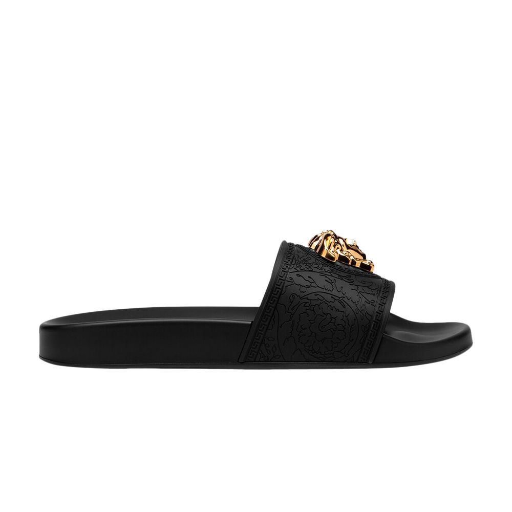 Pre-owned Versace Wmns Palazzo Medusa Pool Slide 'black' | Women's Size 11