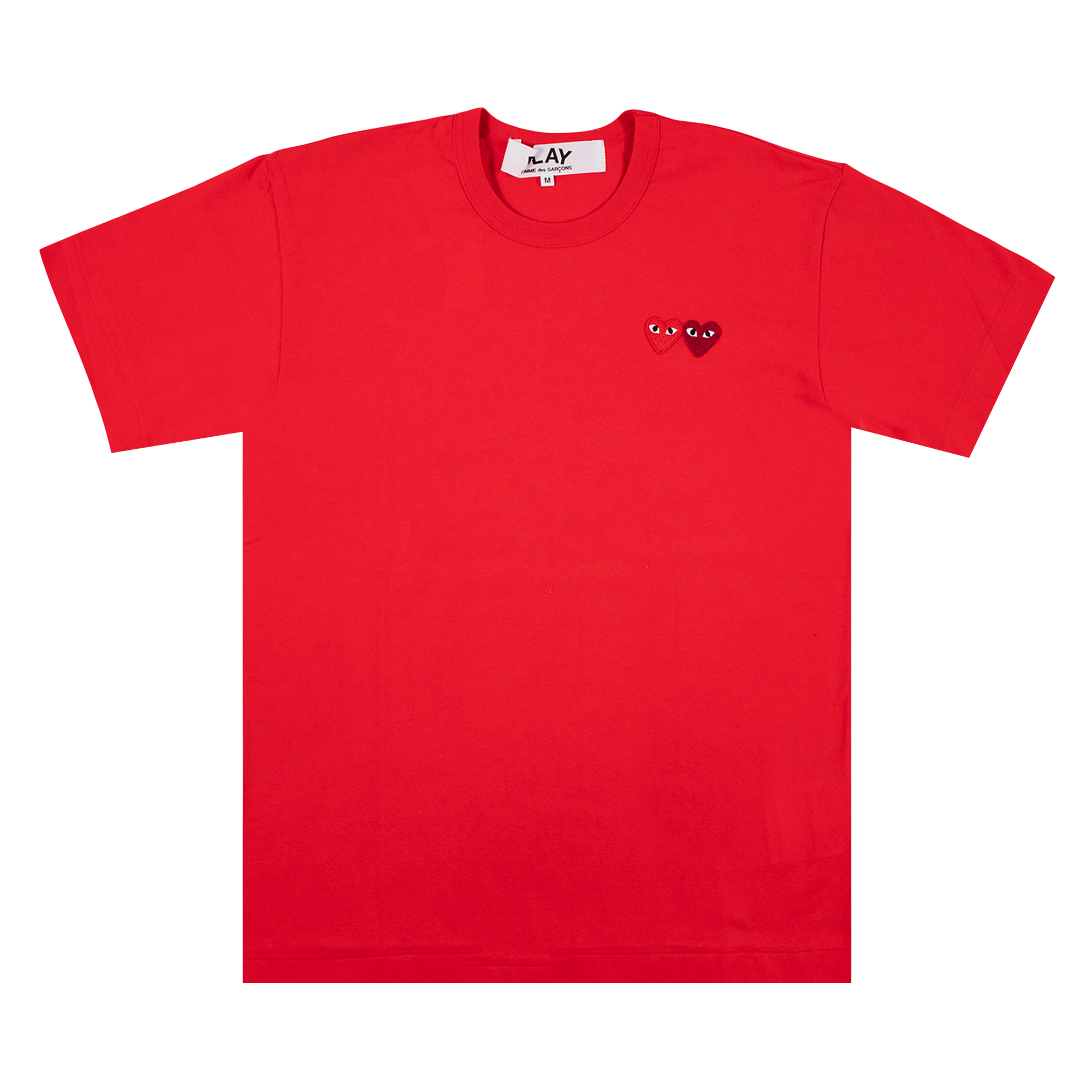 Pre-owned Comme Des Garçons Play Double Heart Logo Short-sleeve T-shirt 'red'