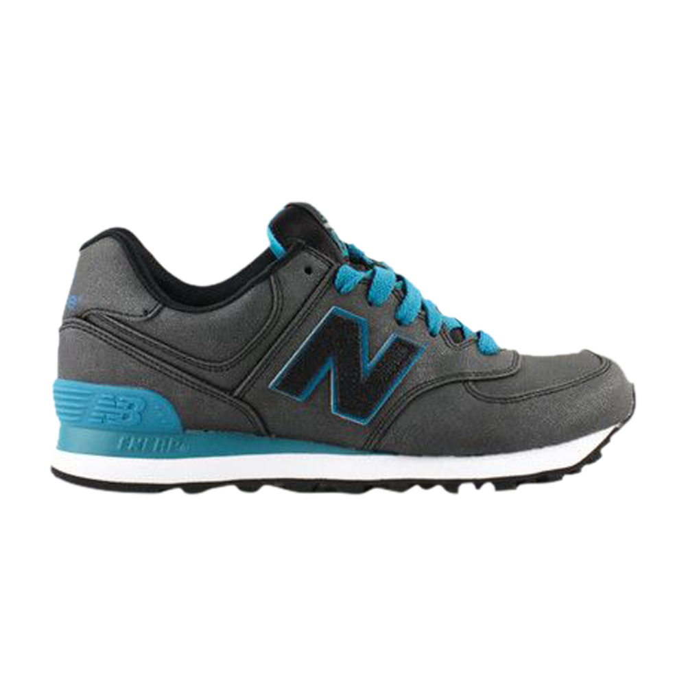 Pre-owned New Balance Wmns 574 'precious Metals - Charcoal Teal' In Black