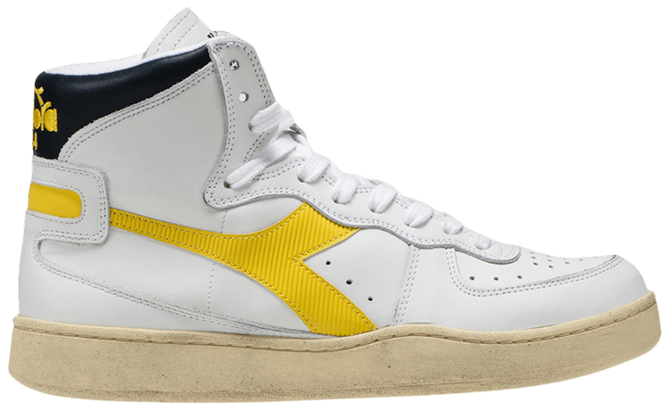 Diadora Mi Basket Used White Golden Rod