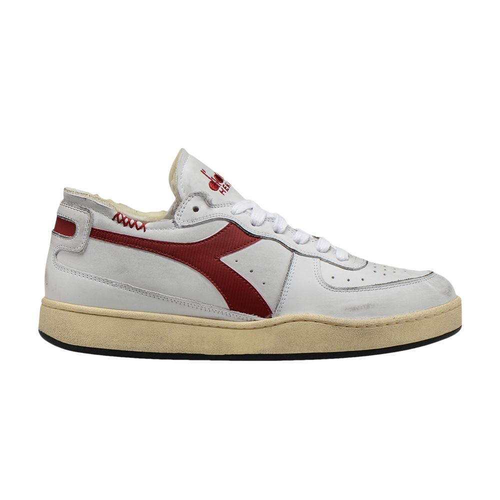 Pre-owned Diadora Mi Basket Row Cut 'white Garnet'