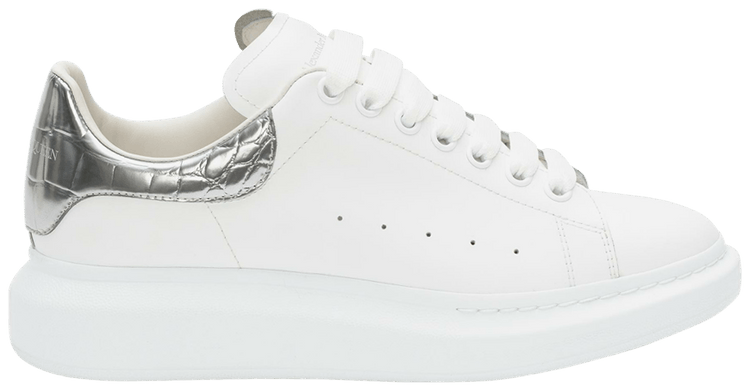 $560 Alexander McQueen Men's White Metallic Croc Sneaker Shoes Size EU  44/US 11