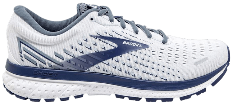 Brooks Ghost 13 White Deep Cobalt