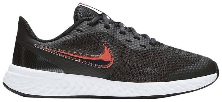Nike Revolution 5 Power GS Black Iridescent Swoosh