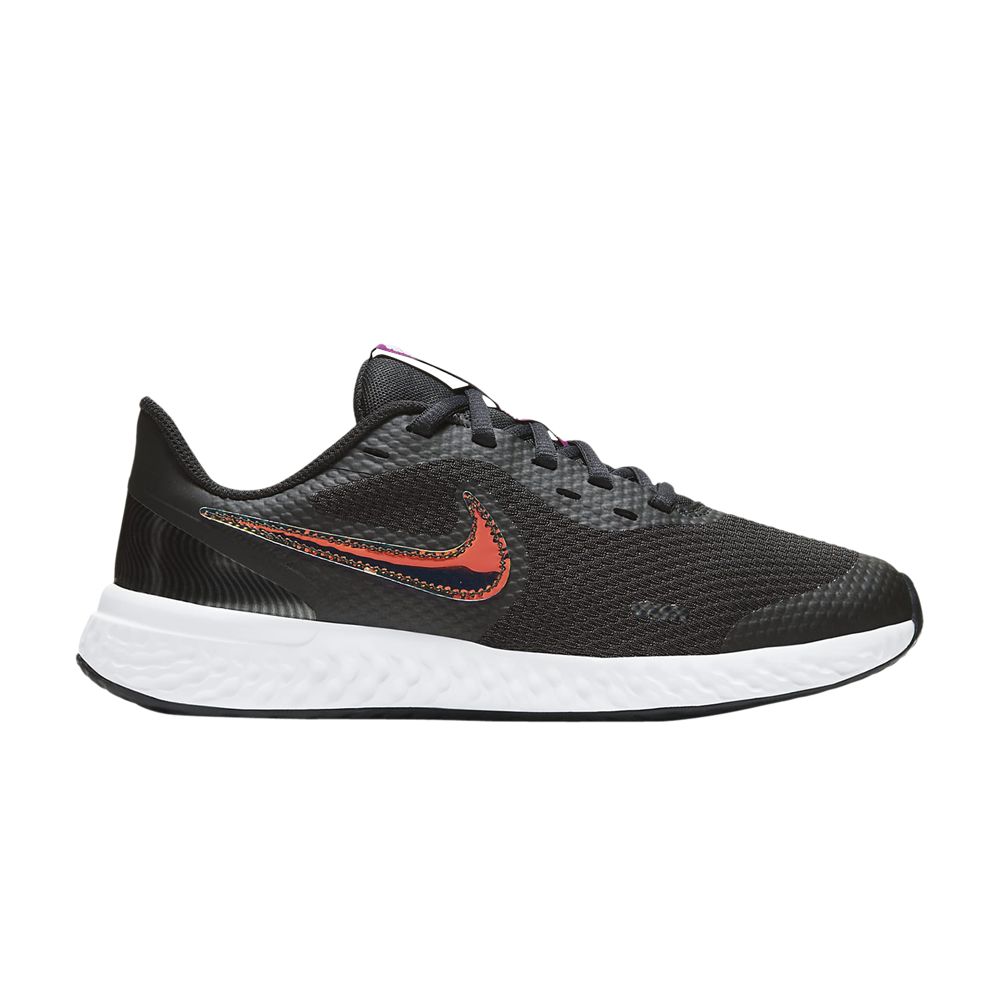 Pre-owned Nike Revolution 5 Power Gs 'black Iridescent Swoosh' | Kid's Size 7