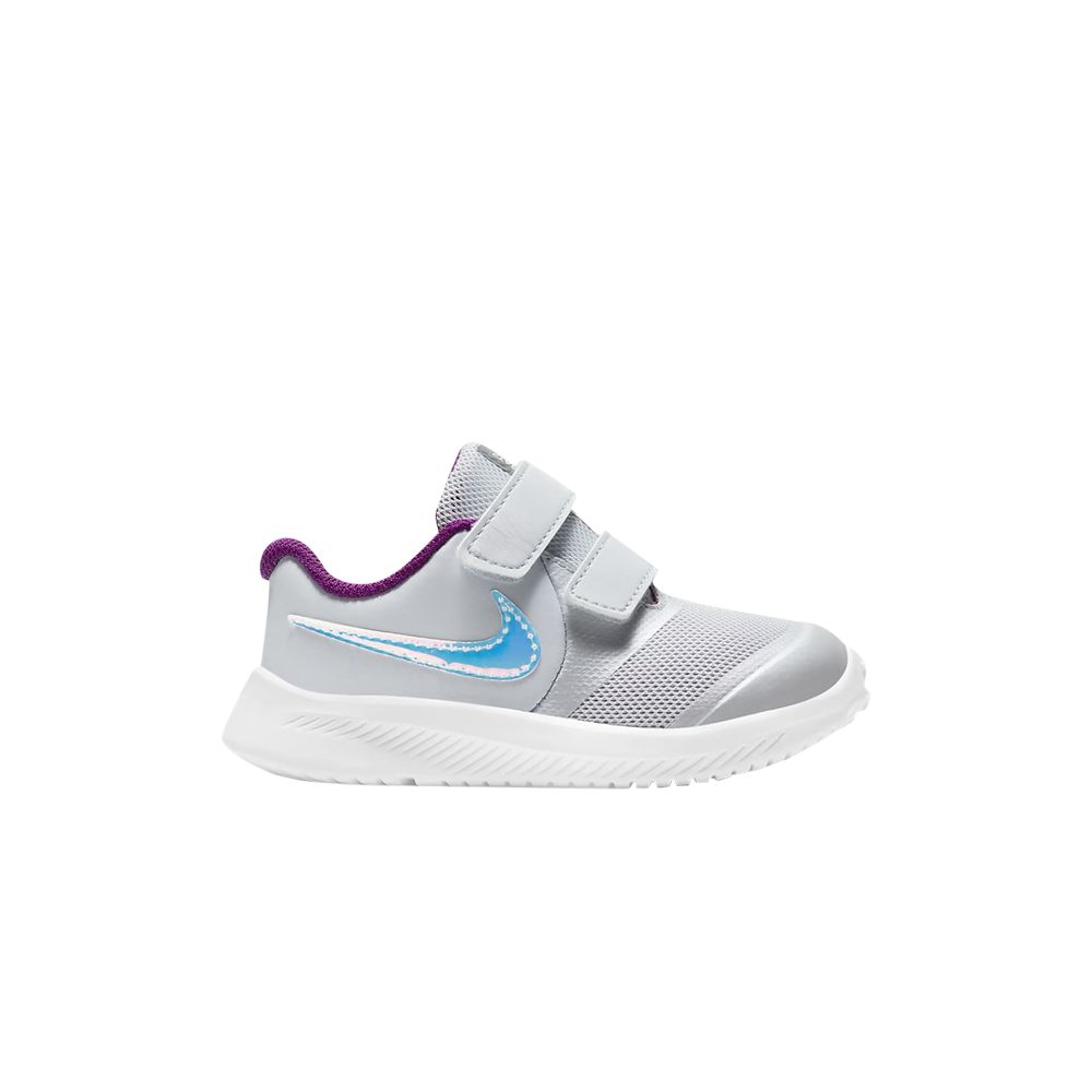 Pre-owned Nike Star Runner 2 Power Td 'pure Platinum Iridescent Swoosh' | Grey | Infant Size 7 In Gray