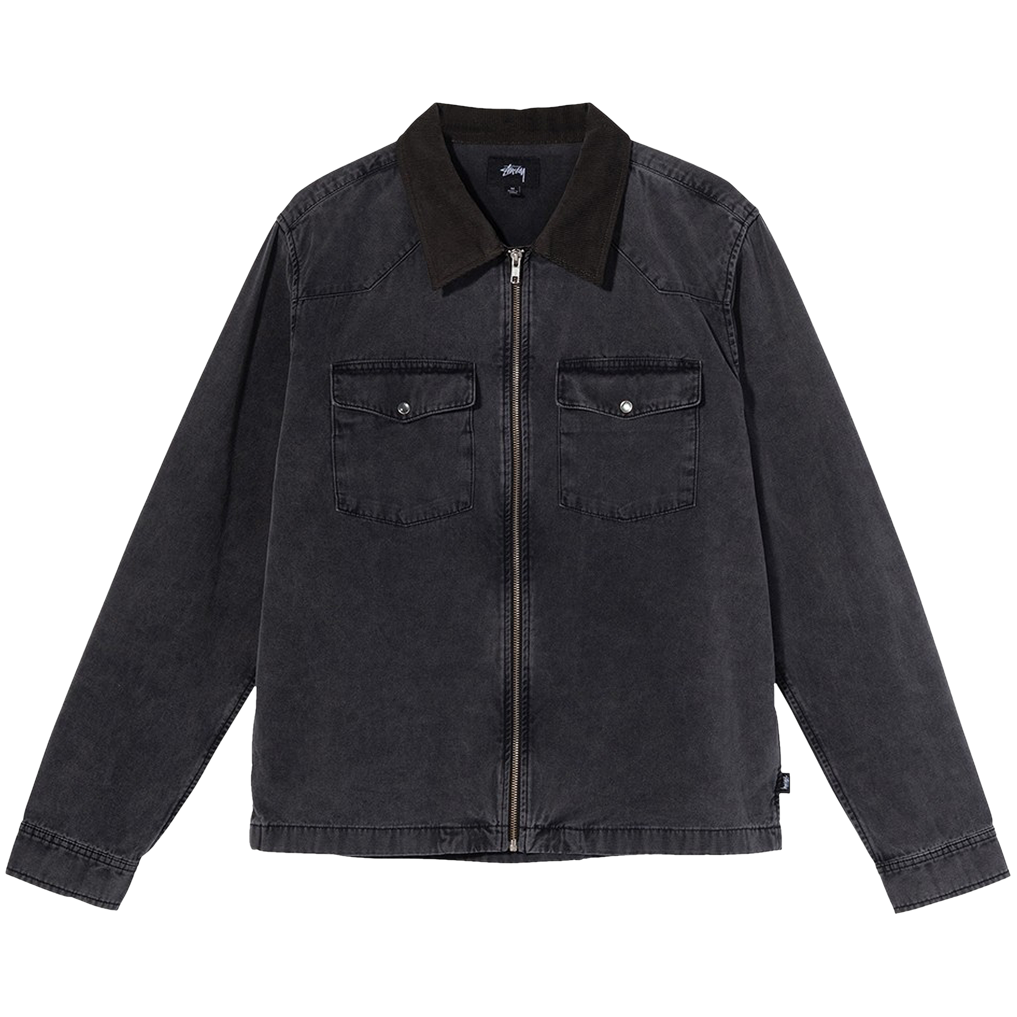 Pre-owned Stussy Washed Canvas Work Shirt 'black'