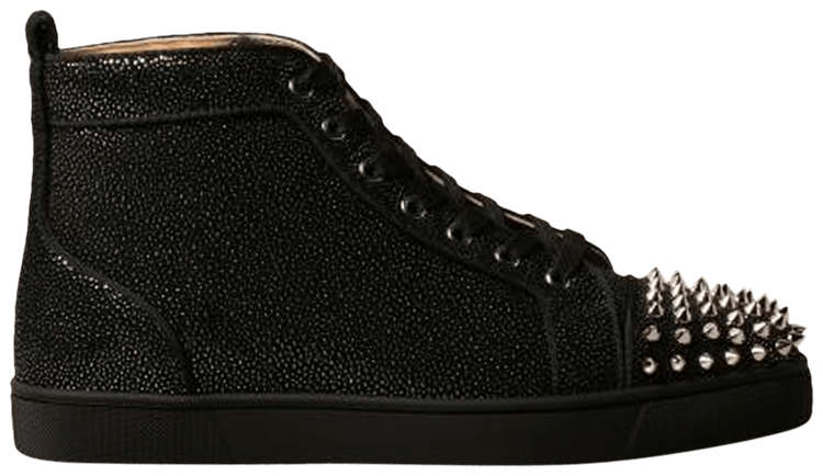 Christian Louboutin Lou Spikes Orlato Flat Black