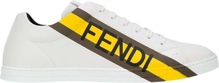Fendi Leather Sneaker 'Fendi Logo - White Yellow'