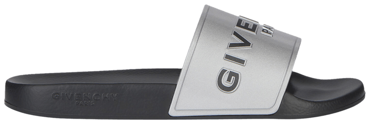 Givenchy Logo Slide Silver Grey