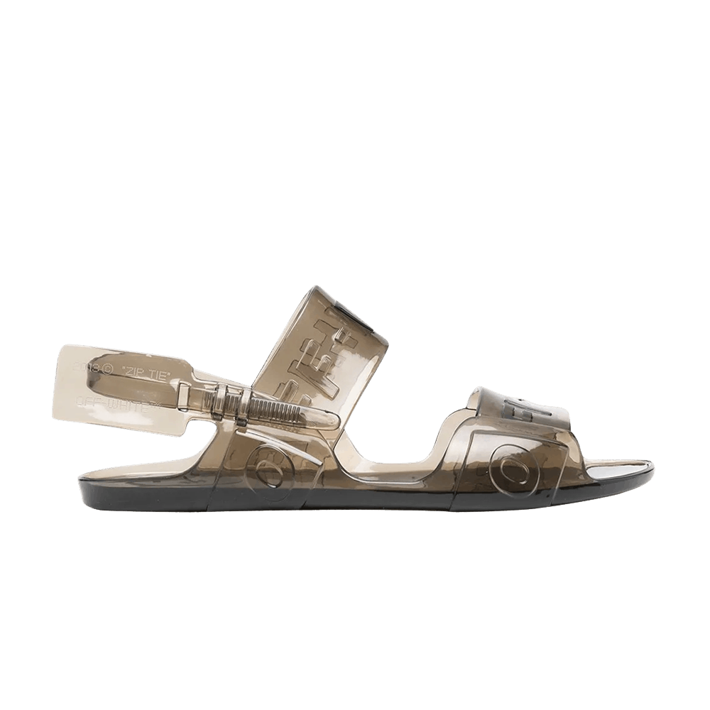off white sheer zip tie sandals