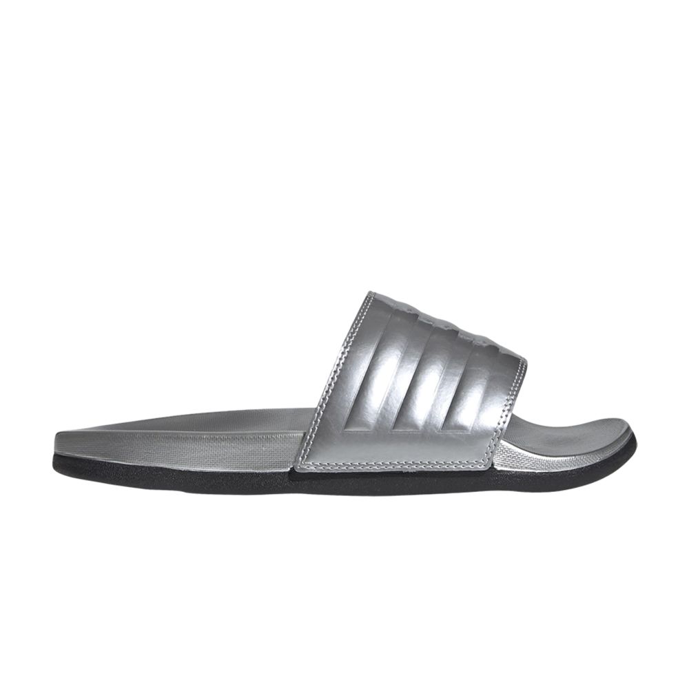 Pre-owned Adidas Originals Wmns Adilette Comfort Slide 'silver Metallic'