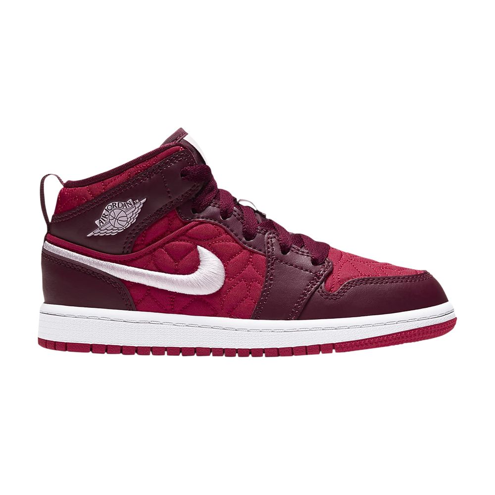 Pre-owned Air Jordan 1 Mid Se Ps 'red Quilted' | Kid's Size 3