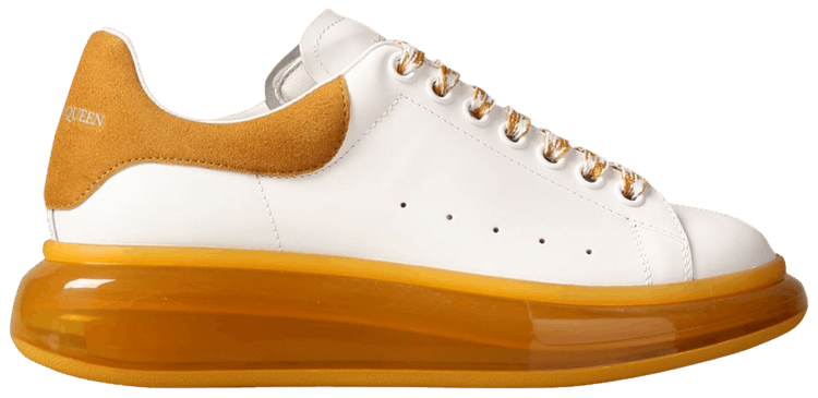 スニーカー Oversize Sneakers - Alexander McQueen - Leather - White/Oran Alexander McQueen White And Orange Oversized Sneakers New