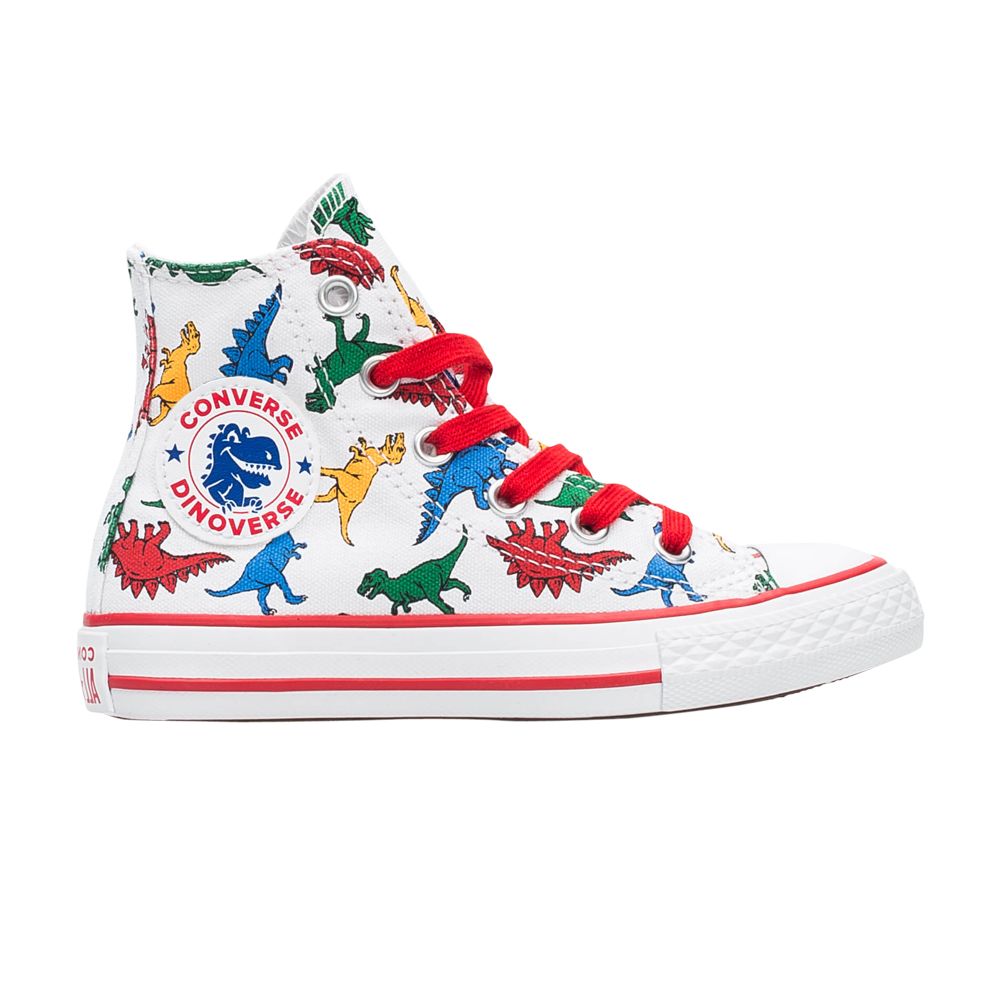 Pre-owned Converse Chuck Taylor All Star High Ps 'dinoverse Print' | White | Kid's Size 3.5