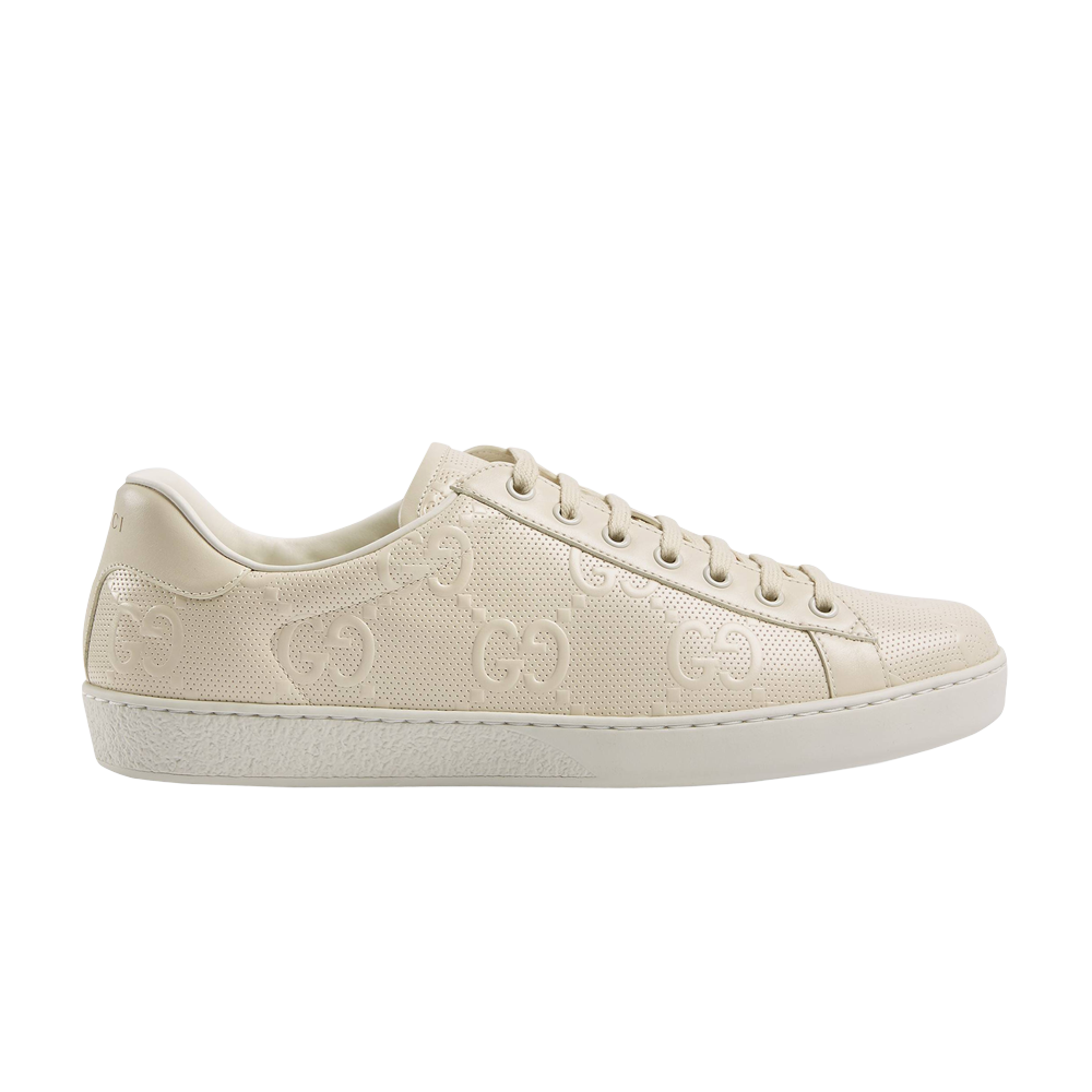 Pre-owned Gucci Ace 'gg Embossed - White'