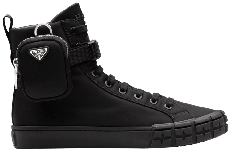 【PRADA】 Re-nylon ホイールスニーカー Buy Prada Wheel Re-Nylon High 'Black' - 2TG174 1YFL F0002 | GOAT