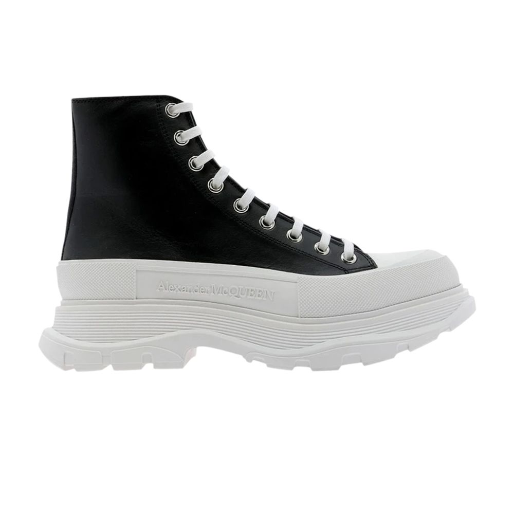 Pre-owned Alexander Mcqueen Tread Slick Boots 'black White' | Men's Size 40