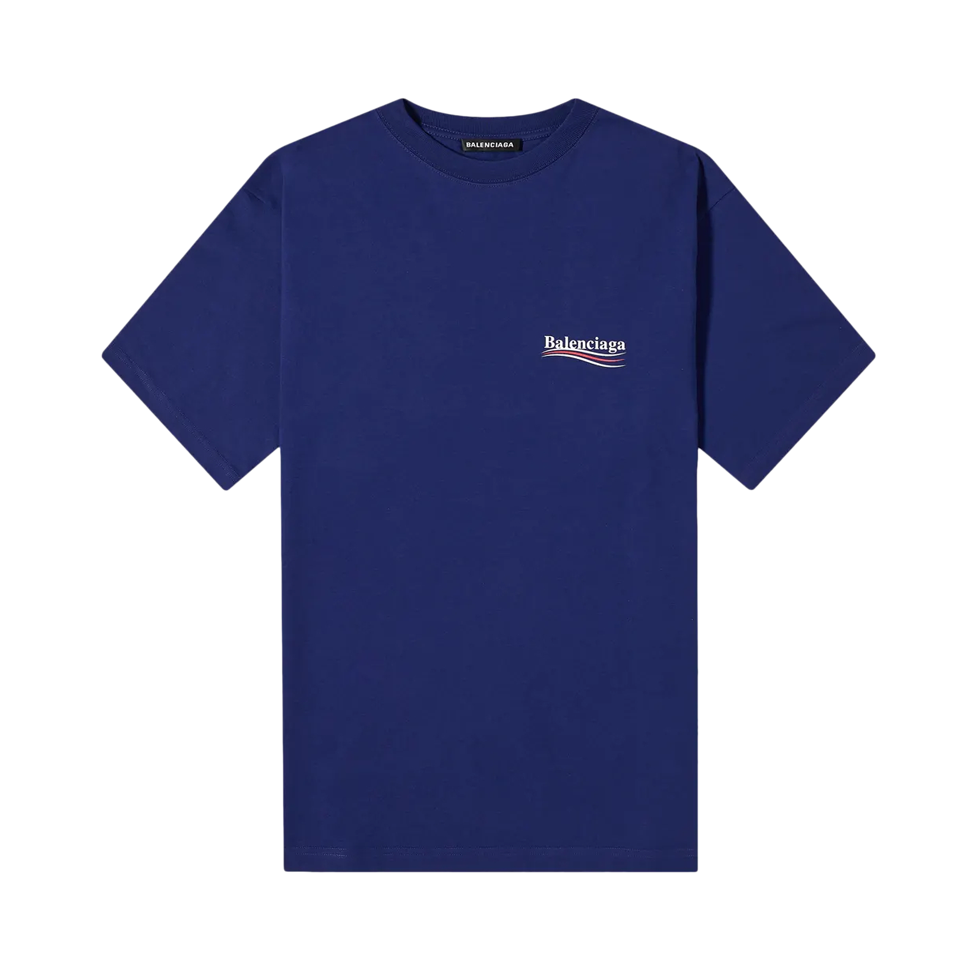 Pre-owned Balenciaga Logo Print T-shirt 'pacific Blue/white'