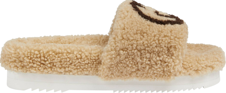 Gucci Wmns Slide Interlocking G Merino Wool   Light Brown