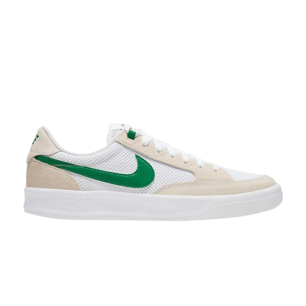 nike sb adversary white & pine green skate shoes