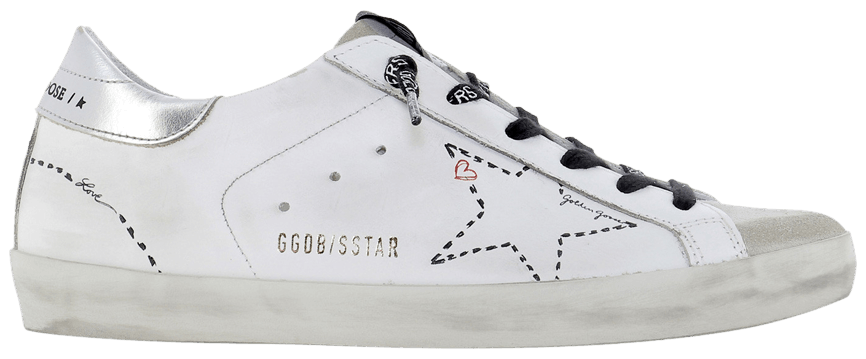 Buy Golden Goose Wmns Superstar Distressed Low 'White Silver