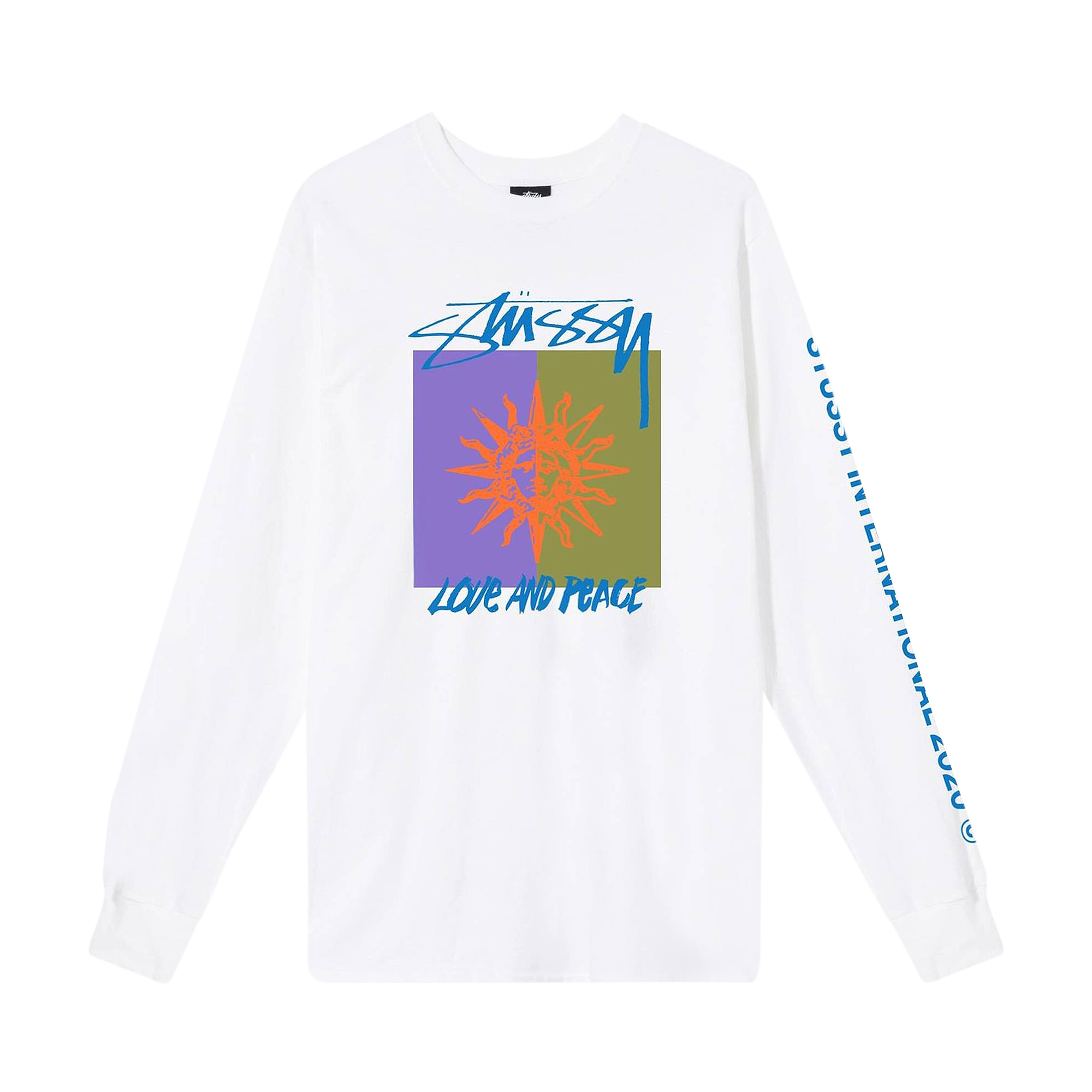 Pre-owned Stussy Love & Peace Long-sleeve Tee 'white'
