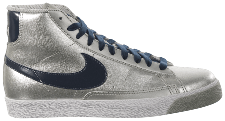 Nike Blazer Mid GS Metallic Silver Navy