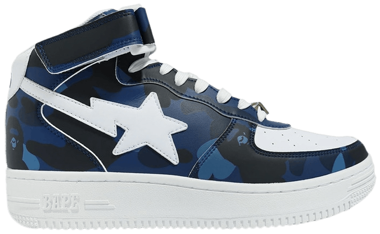 Bapesta Mid Camo Navy
