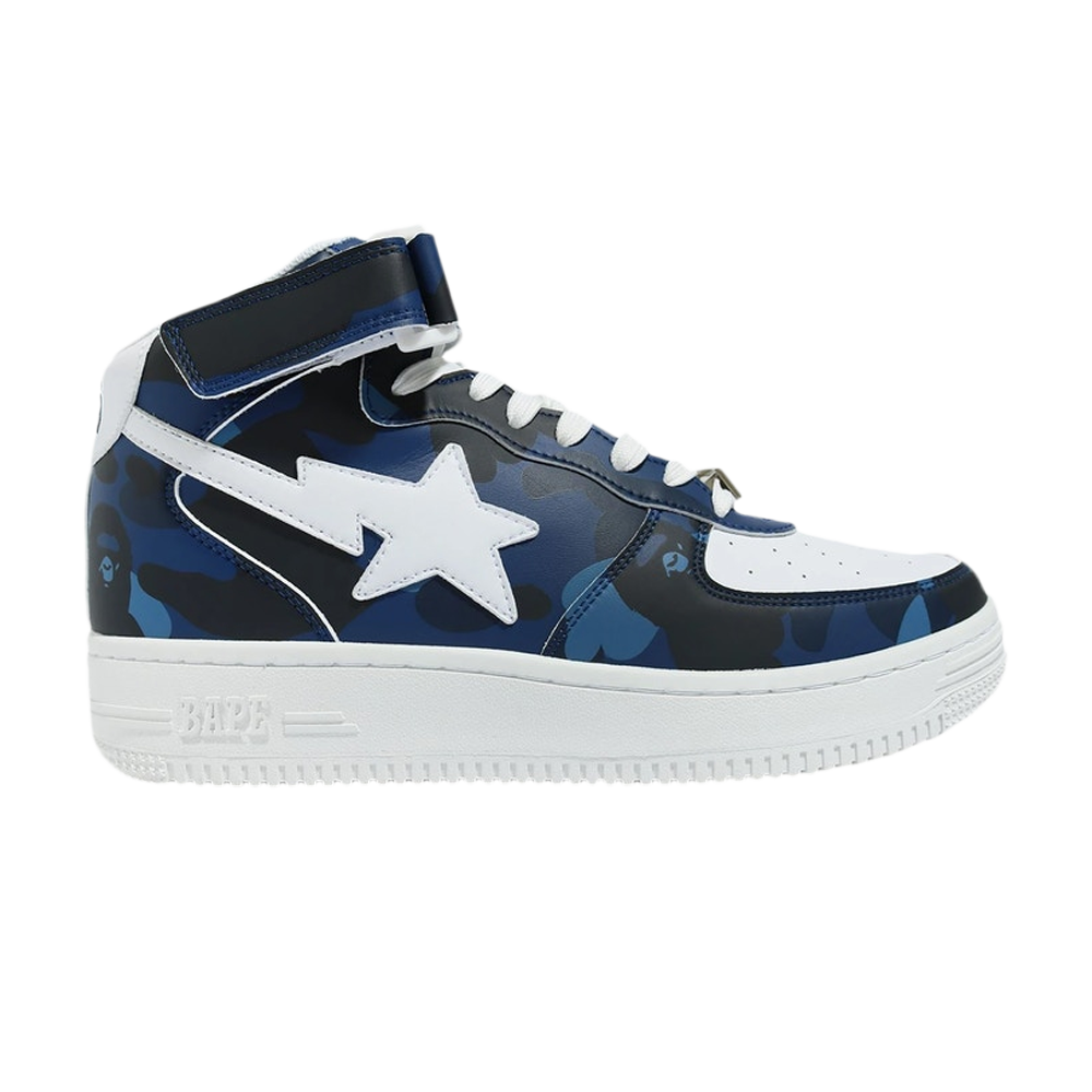 Pre-owned Bape Sta Mid 'camo Navy' In Blue
