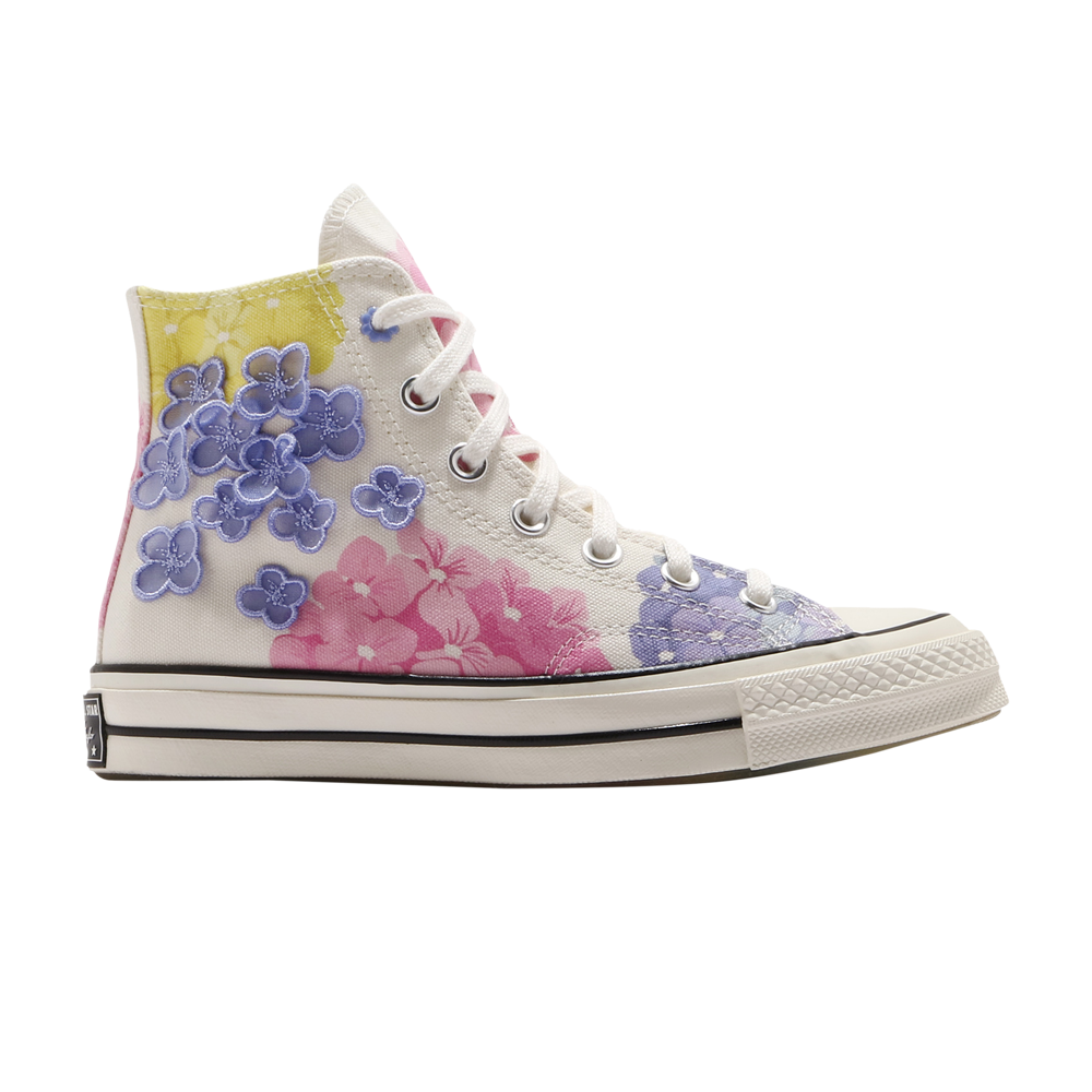 Pre-owned Converse Wmns Chuck 70 High 'floral' In Cream